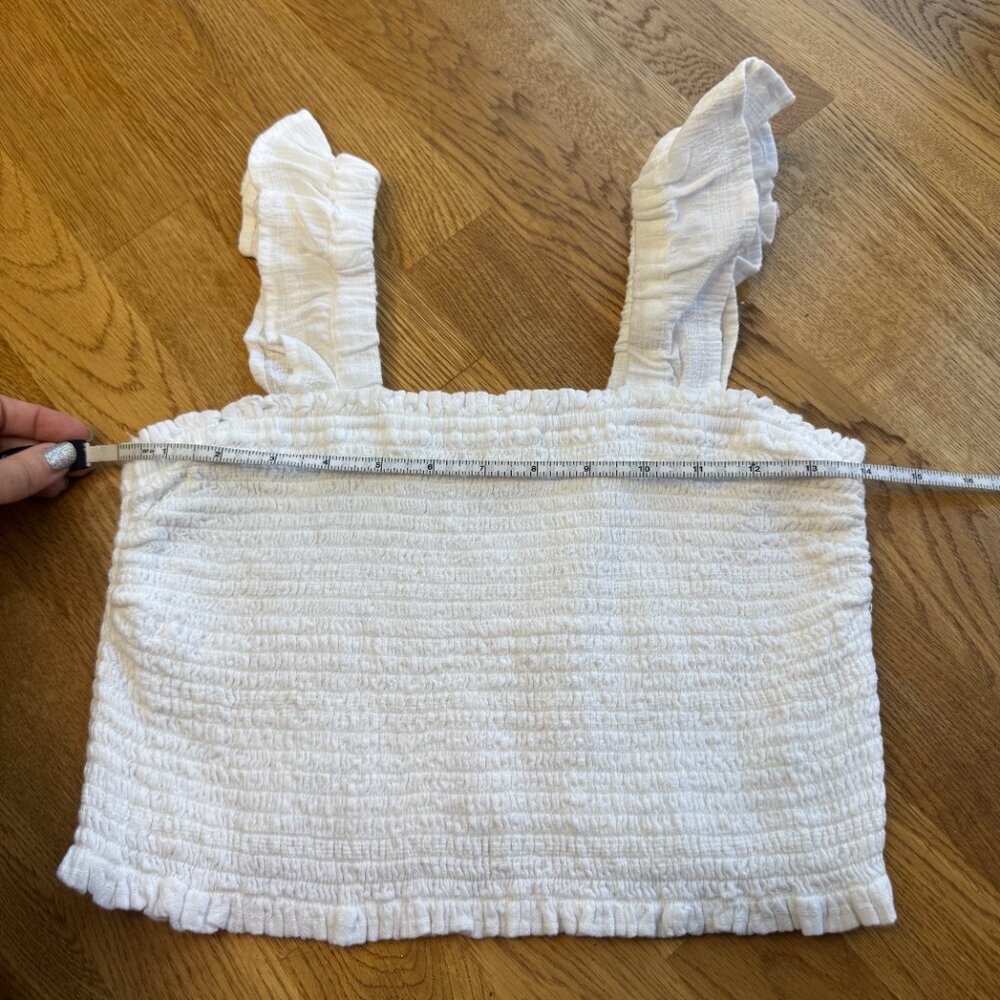 Wonder Nation Girls White Top Shirred Size Large (10-12) - Picture 5 of 6